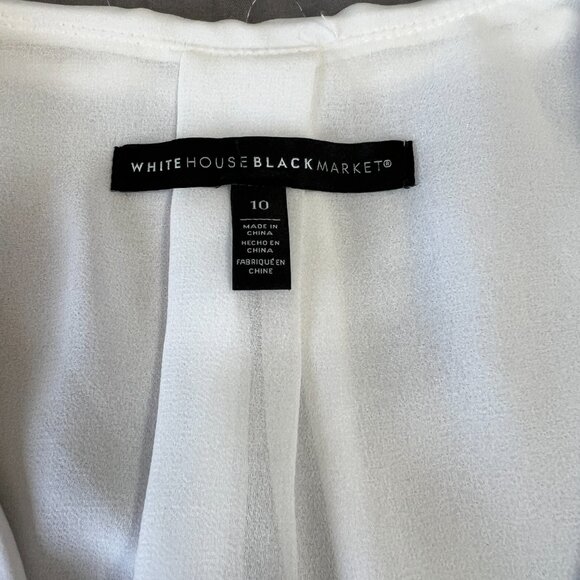 White House Black Market Womens V-neck Studded Pintuck Blouse Size 10 NWOT - Picture 7 of 11
